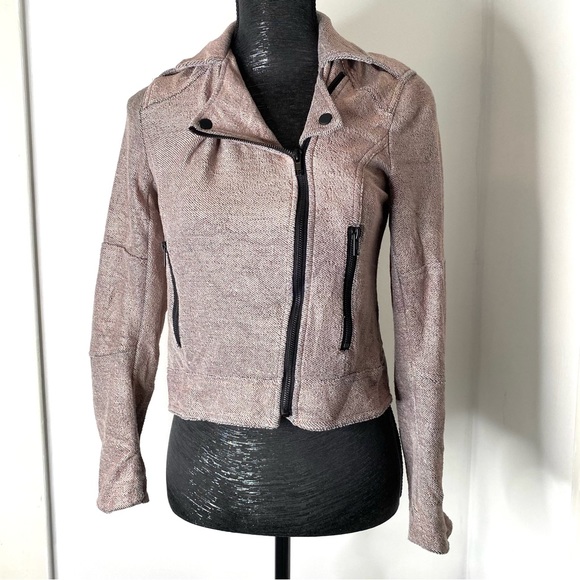 cupcakes & cashmere Pink Metallic Moto Jacket - Picture 1 of 12
